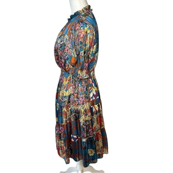 Stellah Floral patchwork print midi dress, size Extra Small - Picture 3 of 15